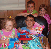 LOTS OF PAJAMAS WITH OUR SWEETHEARTS AND OUR NEPHEW, AVI
